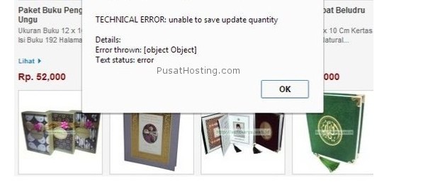 technical Error Unable to Save Update Quantity