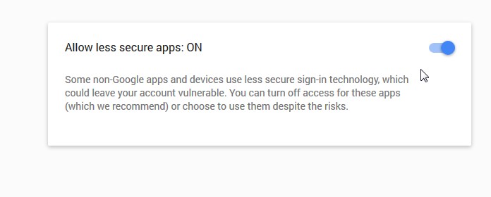 enable gmail login via untrusted apps